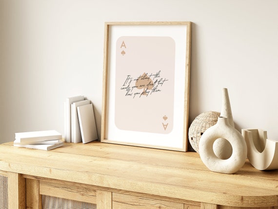 Ace of Spades Poster, Aesthetic Print, Trendy Poster, Retro Wall Art, Playing Card Poster, Motivational Art, Trendy Wall Art, Inspired Quote