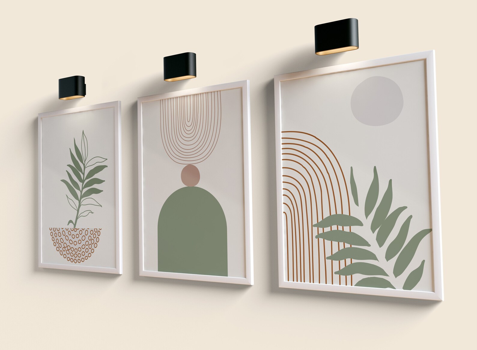 Neutral Boho Wall Prints Boho Wall Decor Set of 3 Prints Etsy UK