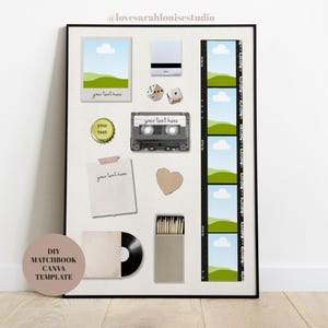 Memory Poster, Blank Template, Matchbook Template, Canva Template, Matchbox Template, Digital Download, Photo Gift, Collage, Printable Gift