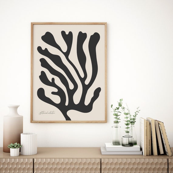 Matisse Style, Beige Wall Decor, Neutral Print, Minimalist Art, Neutral Wall Art, Matisse Print, Boho Wall Art, Matisse Art, Beige, Black