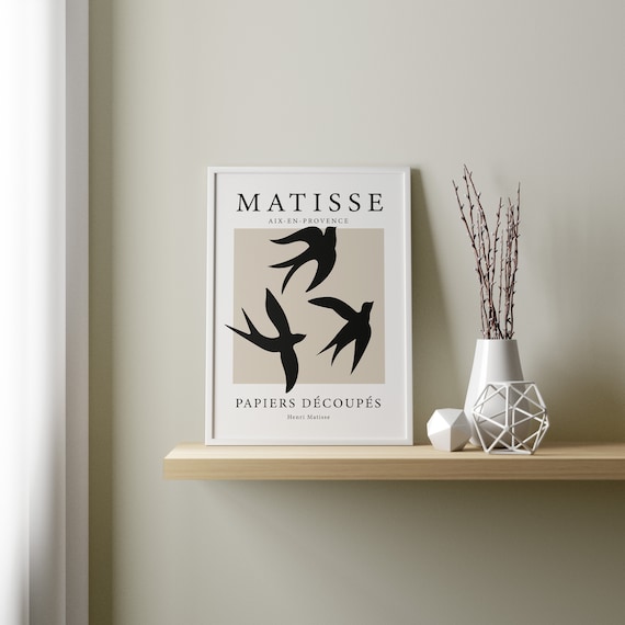 Henri Matisse Poster, Exhibition Print, Beige Print, Matisse Print, Neutral Wall Art, Papier Decoupes, Modern Wall Art, Black, Beige