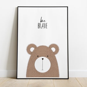 Bear Nursery Print, Safari Animals Print, Baby Decor, Animal Nursery wall art, Nursery Decor