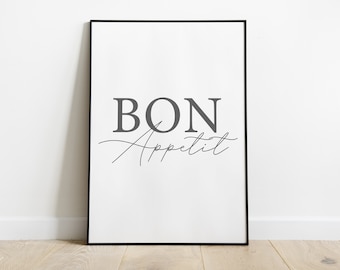 Bon Appetit, Kitchen Print, Home Print, Wall art, Dining room, Kitchen Decor, Poster, Housewarming
