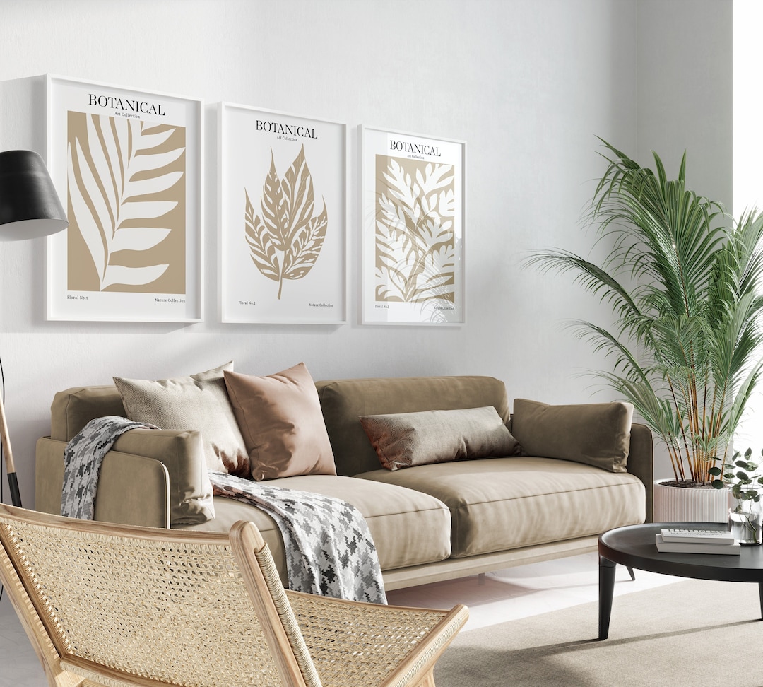 Neutral Wall Art, Botanical Prints, Set of 3 Prints, Plants Wall Art ...