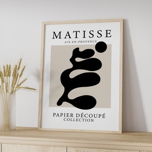 Henri Matisse Poster, Exhibition Print, Beige Print, Matisse Print, Neutral Wall Art, Papier Decoupe, Modern Wall Art, Black, Beige