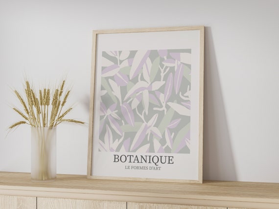Botanical Abstract Print, Flower Market Poster, Botanical Poster, Leaf Print, Exhibition Wall Art, Scandi Art, Pastel Wall Art, Green, Lilac