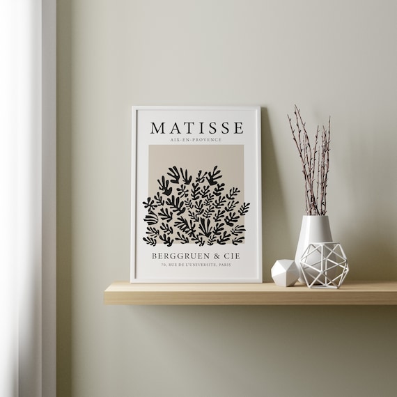 Henri Matisse Poster, Neutral Print, Exhibition Print, Matisse Print, Neutral Wall Art, Berggruen and Cie, Modern Wall Art, Beige, Black