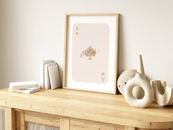 Ace of Spades Poster, Aesthetic Print, Trendy Poster, Retro Wall Art, Playing Card Poster, Motivational Art, Lucky print, Inspired Quote