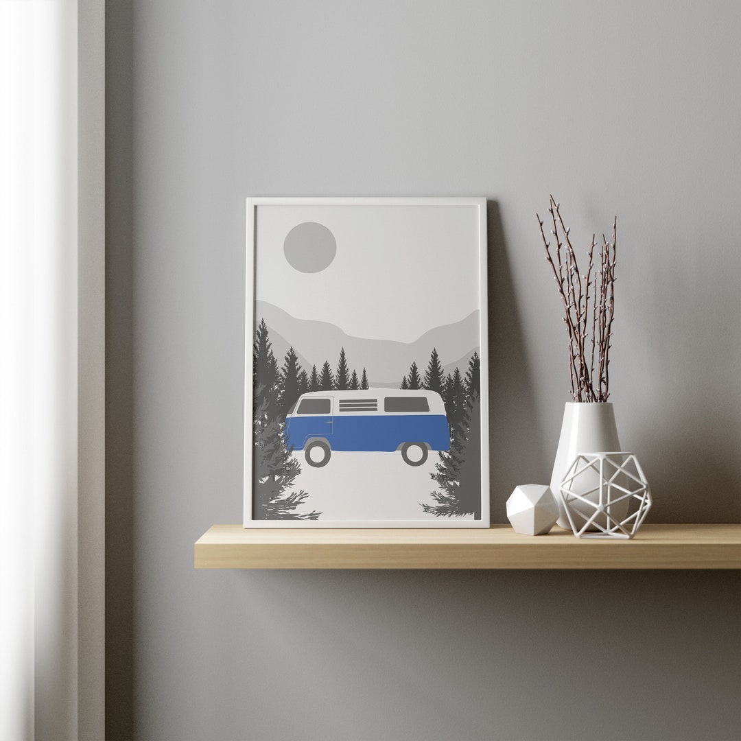 Campervan Print, Pop Art, Retro Wall Art, Camper Wall Art, Retro Print