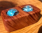 Mahagony Double Marble Roller with Two Fried Cracked Marbles Choose Your Color Marbles 100 Natural Wood Fidget Spinner