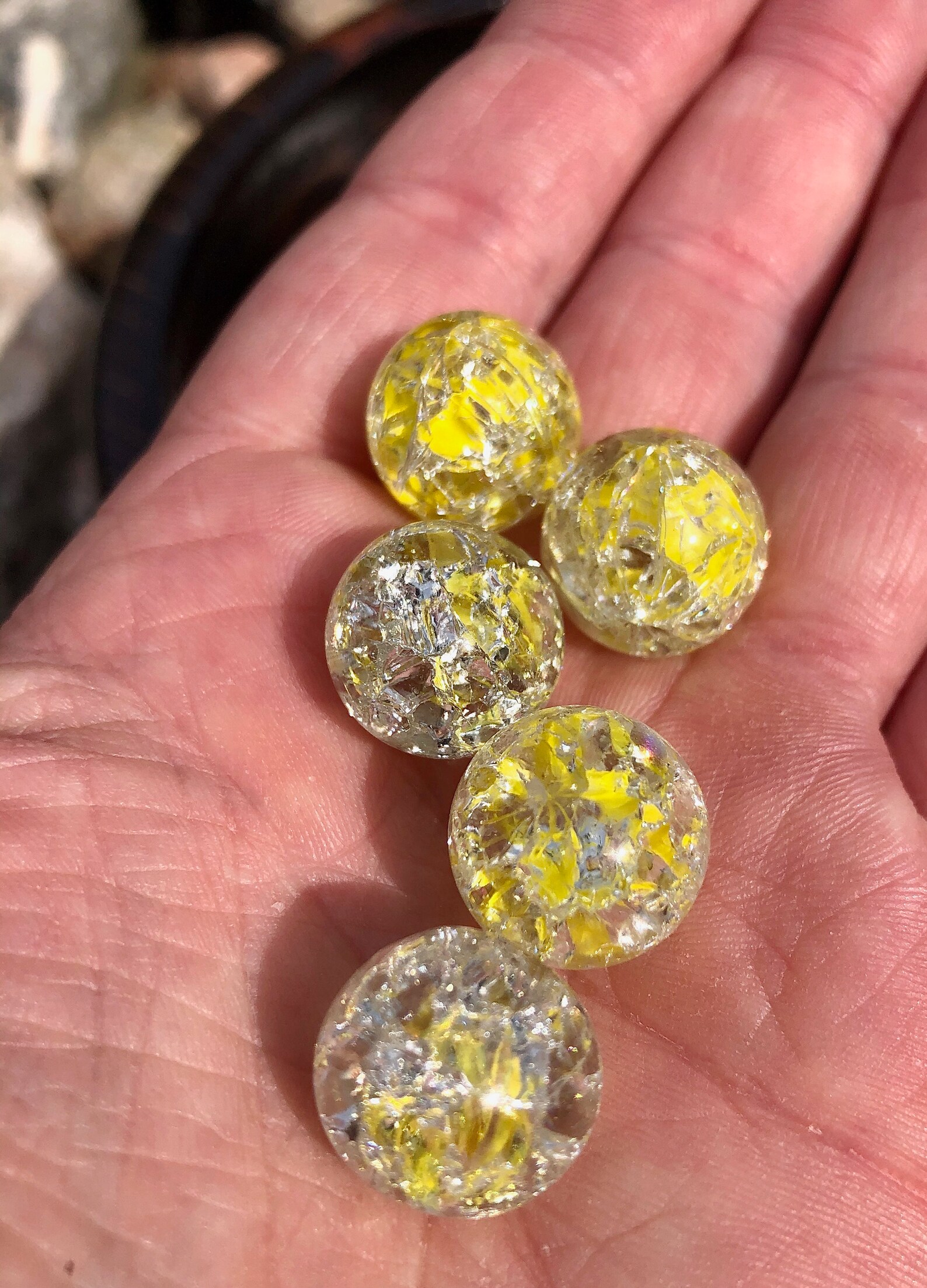 Cracked Marbles Yellow Cat's Eye 10 Pack Antique Marbles Etsy