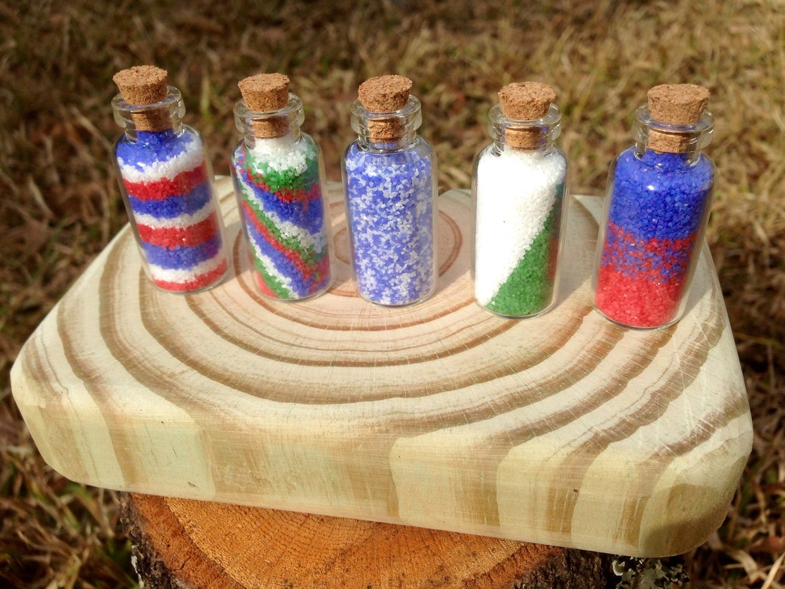 Minature Sand Art Bottles Set of 5 Etsy