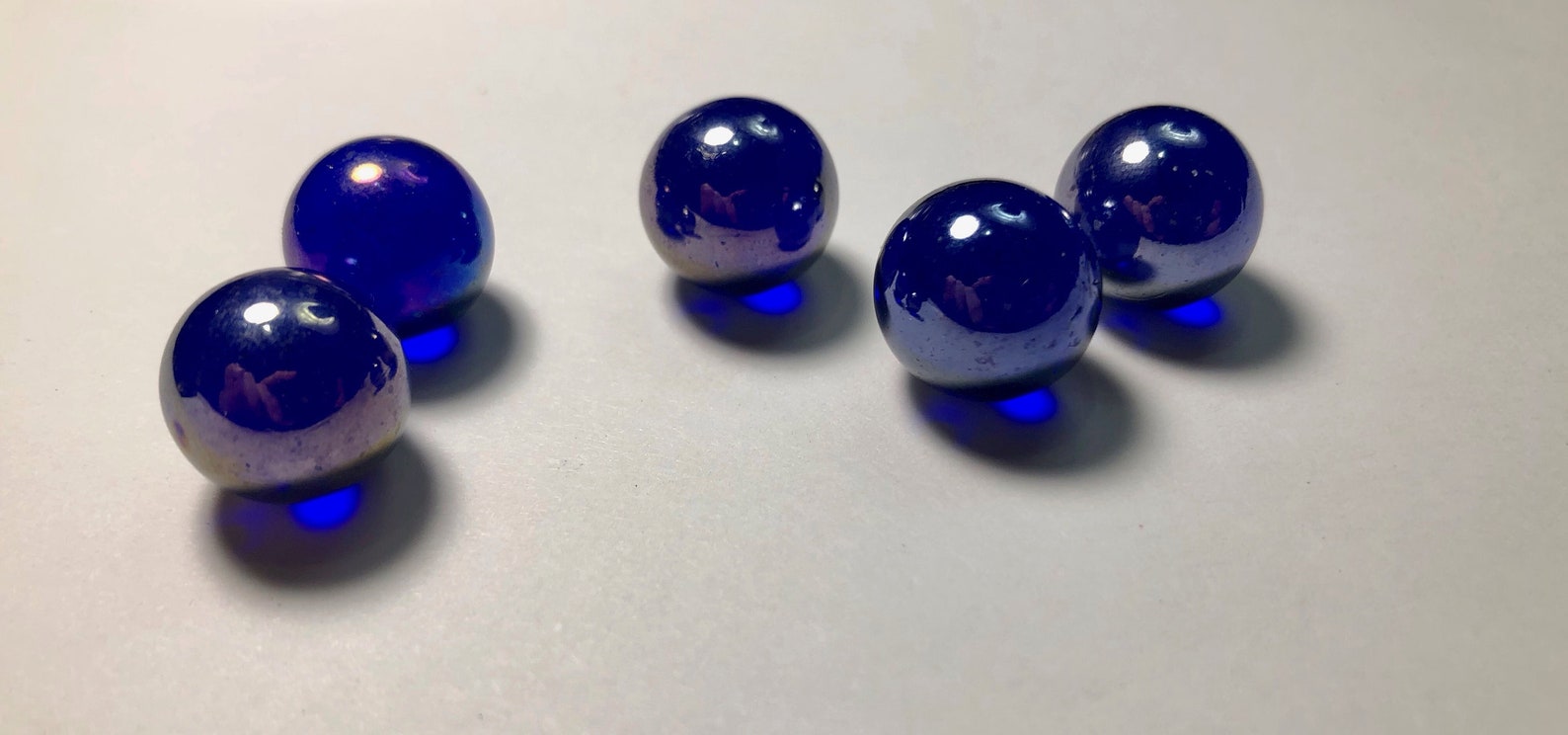 Iridized Cobalt Blue Marbles 5 Pack 14 15mm Etsy