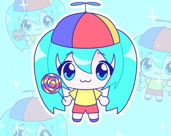 Miku Propeller Hat Sticker | 2.8"