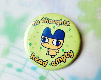 No thoughts head empty 2.25" meme button | toycore pastel cute plushie