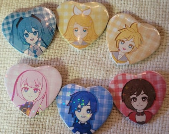 Botones de corazón de Vocaloid