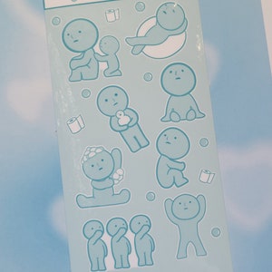 Smiski Blue Sticker Sheet