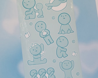 Smiski Blue Sticker Sheet