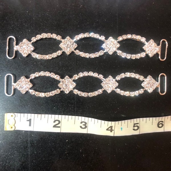 Oval Rhinestone Connectors for Bikini Competition suit swimwear (sold by pair)