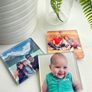 Custom Coasters | Acrylic Coasters | Coaster Set | Custom Photo Coasters | Grandparent Gift | Photo on Coaster Set | Personalized Gift