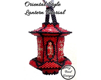 Orientalisk stil Peyote pärlstav lykta mönster handledning
