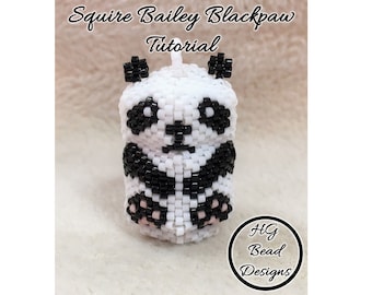 Bailey Panda Keyring Ornament Structural Peyote Pattern Tutorial