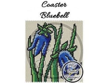 Beaded Peyote Coaster Pattern Tutorial - Bluebells