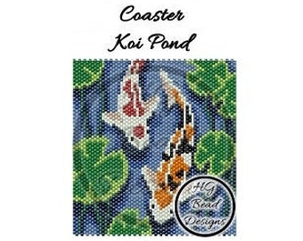 Beaded Peyote Coaster Pattern Tutorial - Koi Pond