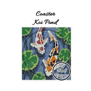Beaded Peyote Coaster Pattern Tutorial - Koi Pond