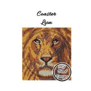 Beaded Peyote Coaster Pattern Tutorial - Lion
