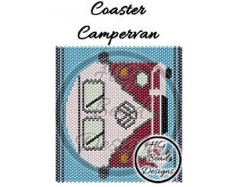Beaded Peyote Coaster Pattern Tutorial - Campervan