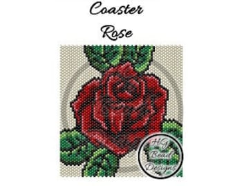 Beaded Peyote Coaster Pattern Tutorial - Rose