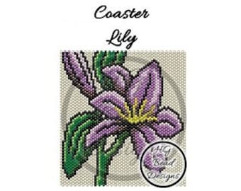 Beaded Peyote Coaster Pattern Tutorial - Lily