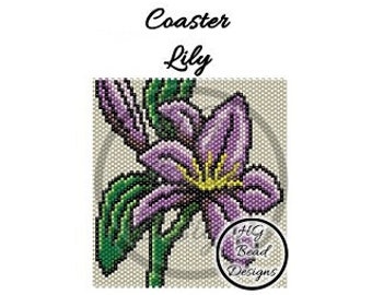 Beaded Peyote Coaster Pattern Tutorial - Lily