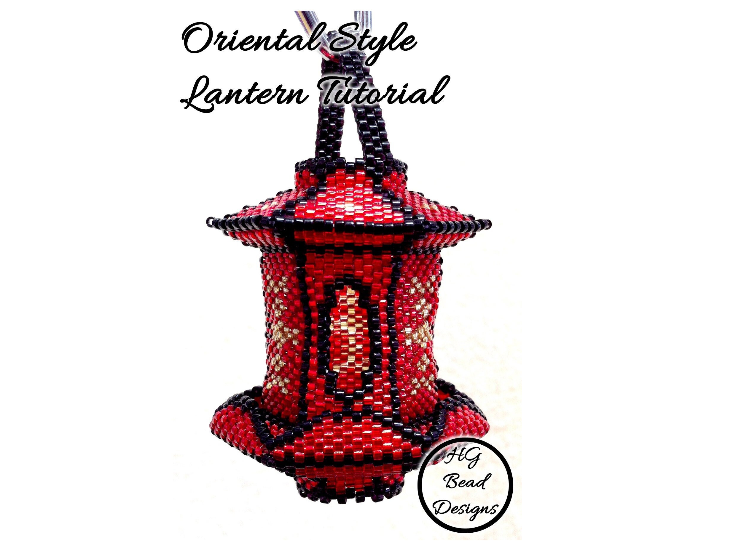 Oriental Style Peyote Beaded Lantern Pattern Tutorial Etsy