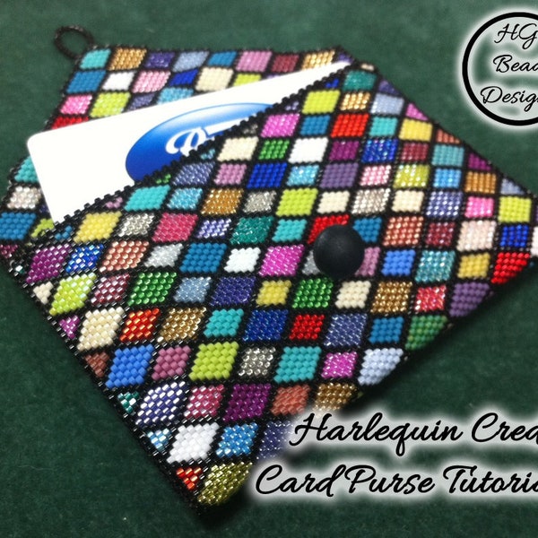 Peyote Harlequin Credit Card Purse Wallet Pattern Tutoriel