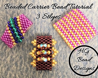 Beaded Carrier Bead Pattern Tutorial 3 Styles