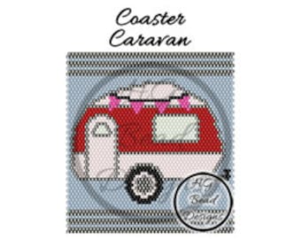 Beaded Peyote Coaster Pattern Tutorial - Caravan