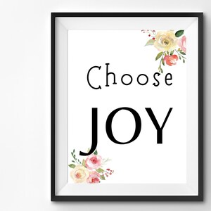 Choose Joy Wall art printable quote , Wall art quote , digital art print ,