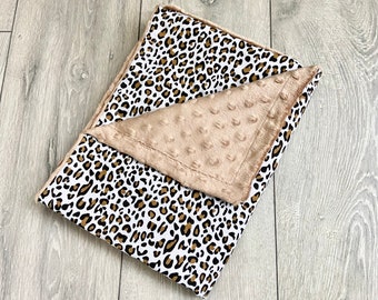 Leopard Print Baby Blanket / Animal Nursery Cot Blanket / Baby Shower Gift / Baby Fleece Blanket / Leopard Print Baby Gift/Crib Pram Blanket