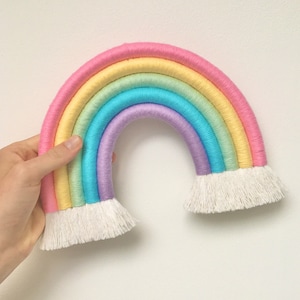 Pastel Rainbow Wall Hanging / Macrame Rainbow Wall Hanging / Nursery Wall Hanging / Macrame Rainbow / Pastel Rainbow / Nursery Decor