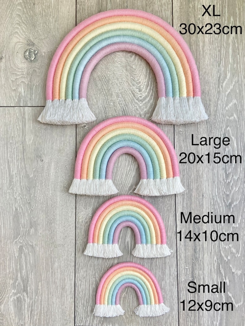 Light Pastel Rainbow Wall Hanging / Macrame Rainbow Wall Hanging / Nursery Wall Hanging / Macrame Rainbow / Pastel Rainbow / Nursery Decor image 3