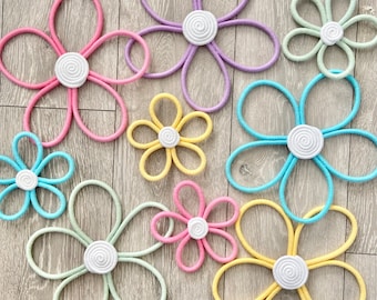 Makramee Blumen Wandbehang / Gänseblümchen Blume Kinderzimmer / Blumen Kinderzimmer / Flat Lay Prop / Kinderzimmer Wanddeko / Blumen Wanddeko / Sonnenblume