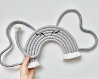 Macramé olifant muur hangend / decor olifant kinderkamer / dier regenboog kinderdagverblijf decor / Safari kinderkamer muur hangend / jungle dierenkwekerij