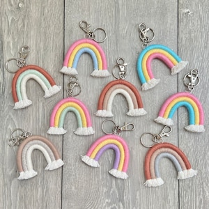 Macrame Rainbow Keyring / Macrame Rainbow Keychain / Rainbow Keyring /Macrame Keyring / Handbag Charm / Rainbow Bag Charm / Rainbow Charm