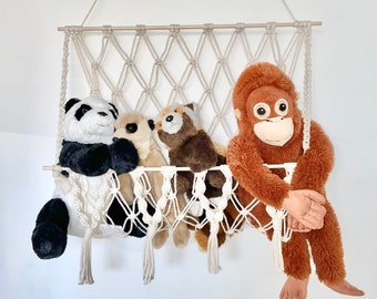 Macrame Teddy Hammock / Toy Storage / Toy hammock / Macrame Hammock / Hanging Toy Storage / Soft Toy Storage / Nursery Storage Hammock