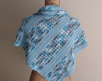 Handmade Crochet Asymmetrical Shawl, Spring Fashion Accessory, Ready to Ship Rustic Summer Asymmetrical Shawl or Scarf, Lightweight Wrap