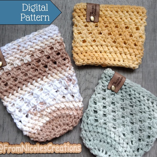 CROCHET PATTERN, Rustic Summer Cup Cozie Bundle, Iced Coffee Sleeve, Hot Cup Cozy, Crochet Cup Sleeve, Crochet Pattern for Beginners