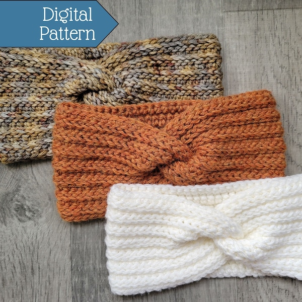 Crochet Headband Pattern, Quick and Easy Pattern, Ear Warmer Pattern, Child and Adult Sizing, Riptide Headband