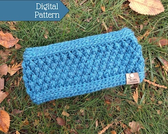 Crochet Headband Pattern, Quick and Easy Ear Warmer, Includes Adult and Child Sizes, Gemstone Headband, Downloadable + Printable PDF